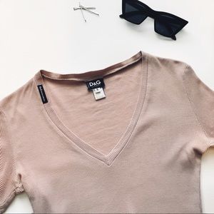 HP🔥DOLCE&GABBANA | long sleeve v neck cotton top